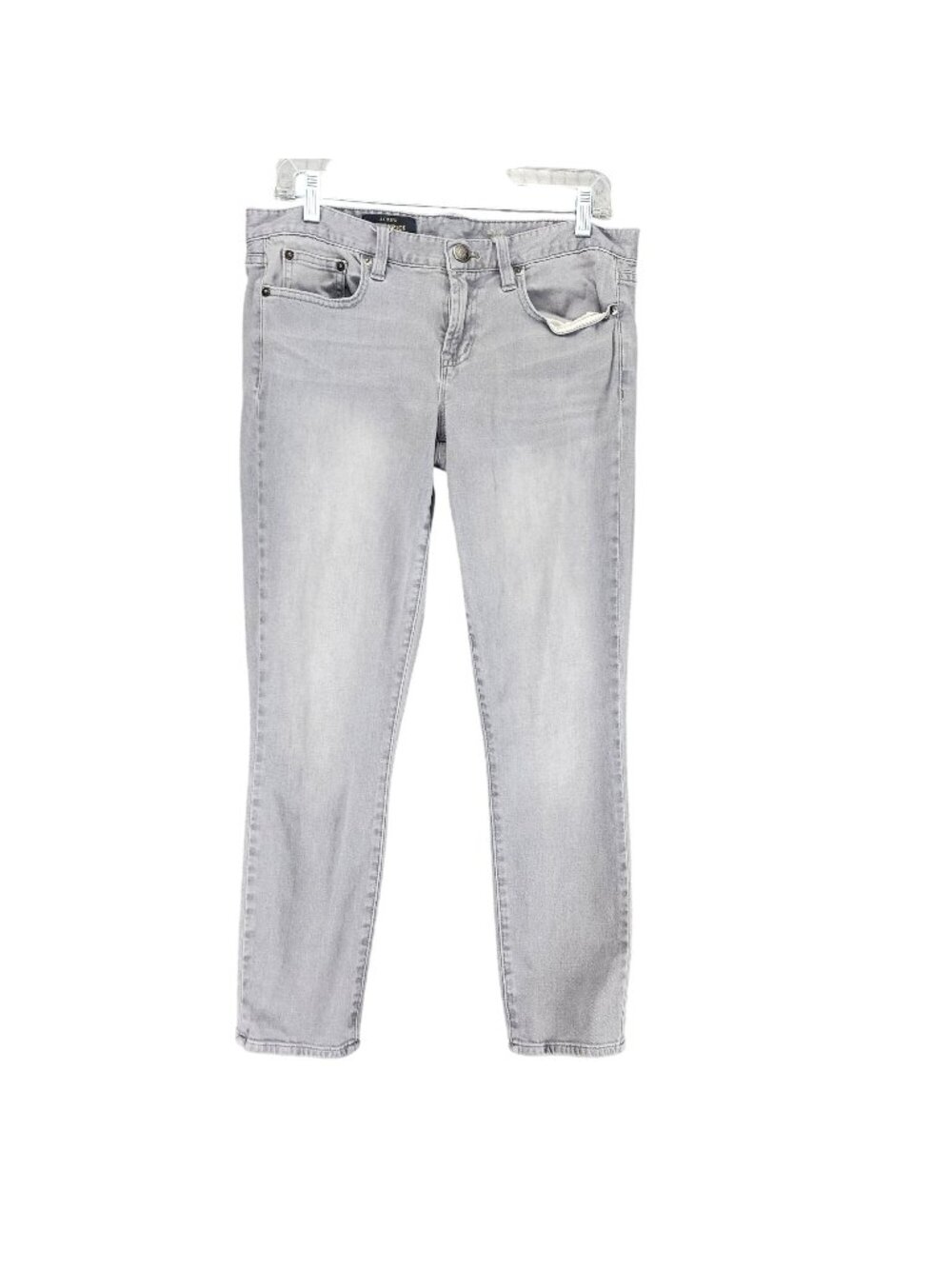 J. Crew Jeans Womens 31 Gray Stretch Mid Rise Toothpick Ankle *Read*